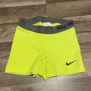 Neon nike pro shorts